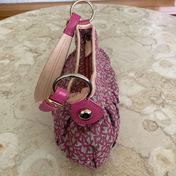 Donna Karan Vintage Monogram& Leather Small Hobo Bag - Picture 4 of 12